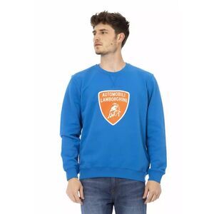 Automobili Lamborghini Casual Sweatshirt Crew Neck Lamborghini Men Blue Sweaters